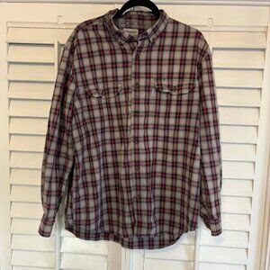 Carhartt Relaxed‎ Fit Gray And Red Plaid Button Down Size XL